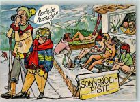 Auf der Skipiste Erotik AK Berghumor Künstlerkarte