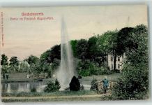 01877 O8500 Bischofswerda 1907 - Friedrich August Park Weiher Wasserfontaine