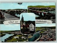97828 W8772 Marktheidenfeld Gebrauchsspuren Main Mainbrücke Kirche Schwimmbad