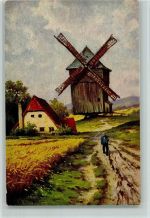 Nr. 1295 von W. Hoy - Windmühle II K Degi Künstlerkarte