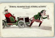 Panne AK Auto Humor 1907 Gebrauchsspuren