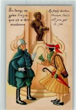 Manneken Pis - Humor - Frau mit Fotoapparat-Tasche , Polizist Motiv Belgien