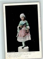 Rokoko Mädchen als Figur dargestellt AK Fächer 1905