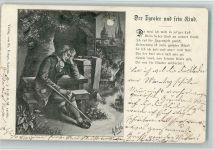Der Tyroler und sein Kind - Erinnerungen AK Spruch