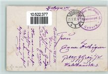 Feldpoststempel 2. Ers. Bat. Inf.-Regt. 95 Coburg Spruch 1917