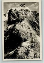 Letzter Aufstieg zur Zugspitze AK Bergsteiger