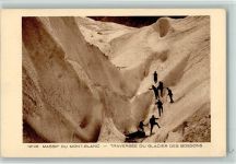 Massiv du Mont Blanc - Traversee du Glacier des Bossons , gute Erhaltung Bergsteiger