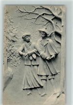 Serie 805-3 - Liebespaar mit Schlittschuhe - Imitation Relief BKW