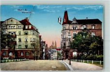 95028 W8670 Hof , Saale 1915 Gebrauchsspuren Schwarz-Weiß-Rot Wörthstraße Fahne