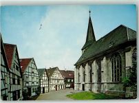 42489 W5603 Wülfrath - Ev. Kirche Fachwerkhäuser Histor. Kirchplatz