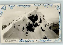 W8972 Sonthofen , Oberallgäu Winter - Iseler Gipfel mit Gipfelkreuz Berg 1948 Foto AK