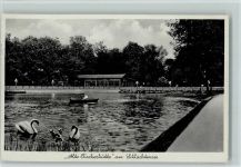 10115 W1000 Zehlendorf - Alte Fischerhütte am Schlachtsee Schwäne Ruderboot