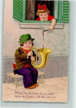 Humor, Kinder - Es kommt was rein , gute Erhaltung Blasinstrument