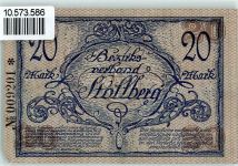 09366 O9150 Stollberg , Erzgeb 1918 Gebrauchsspuren Gutschein Zwanzig Mark Wappen KEINE AK