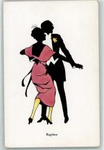 Silhouetten Ragtime Serie 1318-3 Verlag A. Rehn AK Tanz Künstlerkarte