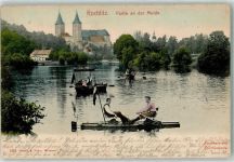 09306 O9290 Rochlitz 1903 - Mulde Ruderboote Schloß Rochnitz