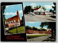 28865 W2804 Lilienthal b Bremen - Ortsansichten Kirche Geschäft VW-Käfer 3-Bildaufnahme Ortsteil Falkenberg