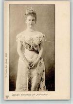 Königin Wilhelmina mit Diadem AK Adel Niederlande