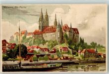O8250 Meißen , Sachs Albrechtsburg sign. Kley Verlag Max Mauermann Meissen Nr. 507 Burg / Schloss 1908 Lithographie / Künstlerkarte