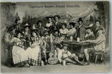 W8180 Tegernsee Tegernseer Bauern-Theater Ensemble Tracht Zither Gitarre Volksschauspiel 1912