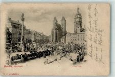 Hradec Kralove Königgrätz 1899 Gebrauchsspuren Marktszene