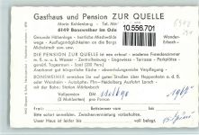 69509 W6942 Bonsweiher KEINE AK Gasthaus "zur Quelle" mit Innenansichten - Werbekarte
