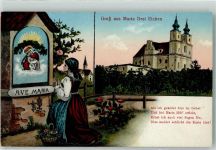 3744 Stockern 1927 - Wallfahrtskirche Maria Drei Eichen Betende Frau vor Kapelle