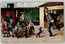 Humor Eisenbahn Bahnhof Klo AK Toilette 1912