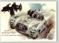 W7000 Stuttgart 300 SL III. Carrera Panamerica Mexico 1952 sign Mercedes Künstlerkarte