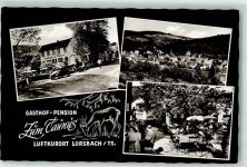 65719 W6238 Lorsbach , Taunus - Gasthaus-Pension Zum Taunus Gartenwirtschaft Hirsch VW-Käfer