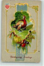 Truthahn Früchte Thanksgiving Prägedruck
