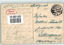 73277 W7311 Teck , Teck 1915 Prägedruck Burg Feldpost WK I Passpartout