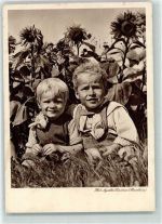 Zu Gunsten des Deutschen Frauenwerks Mütterdienst Kinder Sonnenblumen Mütterfürsorge Privatfoto AK