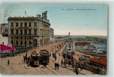 Alger Algier 1907 - Straßenbahn Boulevard de France Hafen