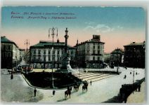 Lemberg Lwow - Straßenbahn Denkmal Mickiewicz Maryacki Platz