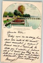10115 W1000 Zehlendorf Lithographie Schwedischer Papvillon Wannsee