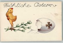 Nr. 384 Küken Kätzchenzweig sign. KF Kriegsfürsorgeamt