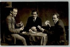 Schöne Aufnahme , Zigarette Männerrunde Skat 1913 Foto AK