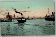 Melbourne 1910 Foto AK Hafen River Yarra Australien