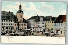 08371 O9610 Glauchau Gebrauchsspuren Marktszene
