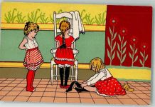 Chicoree ala Menagere Papier Grains de Cafe Werbung - Kinder Waschtag Werbung Mode Künstlerkarte