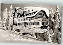 72270 W7292 Buhlbach 1959 Foto AK Gasthaus Pension zur Blume Weihnachtensgrüße Winter