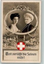 + Kaiserin besuchen Verwundete Rotes Kreuz Adel Kronprinzessin Cecilie Fotomontage AK