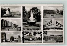67655 W6750 Kaiserslautern - Fackelrondell Institut der Franziskanerinnen Hauptbahnhof Fruchthallstraße 23er-Denkmal Allwoogbrunnen Stiftsplatz Stiftskirche Kaufhaus Hansa Gewerbe-Museum Mehrfachaufnahme