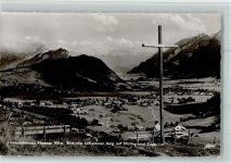 87459 W8962 Pfronten 1956 - Gipfelkreuz -Blick vom Röflautener Berg AK