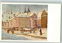 Cheb Eger Künstlerkarte sign. Schlindenbuch. R.H. DAs Stöckel Winter