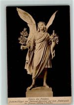 65385 W6220 Niederwald , Jagdschloß - Nationaldenkmal auf dem Niederwald Genius des Friedens Postamentfigur