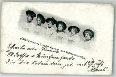 Gebirgsrosen Tyroler Gesang- und Jodler-Ensemble Tracht Damenmusikgruppe 1907 Gebrauchsspuren