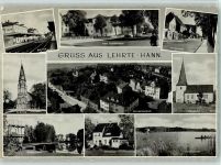 31275 W3160 Lehrte b Hannover - Bahnhof Städt. Krankenhaus Königstraße Evangel. Kirche Blick auf die Stadt Alte Kirche Badeanstalt Parkhaus Autobahnsee