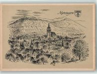 72555 W7430 Metzingen , Württ Künstlerkarte Ortsansicht sign. Ludwig Schäfer-Grohe Württembergische Städtebilder Nr. 92